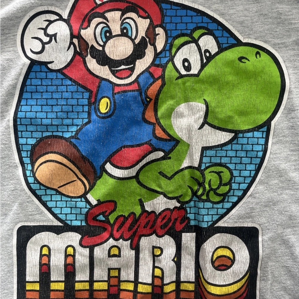 Nintendo Super Mario Graphic T-Shirt - Gray, Red, Green, Blue